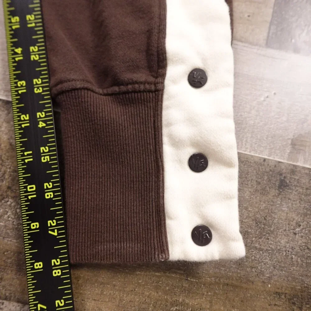 YoungLA 90s‎ Tear Away Joggers Men’s XL Brown Cream Snap Track Pants 28” Inseam